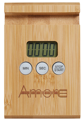 Personalized H&T Bamboo Timer and Stand