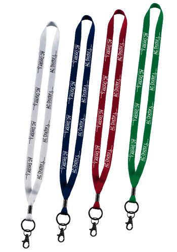 Promotional Half Inch Polyester Lanyards with Metal Bulldog Crimp ...