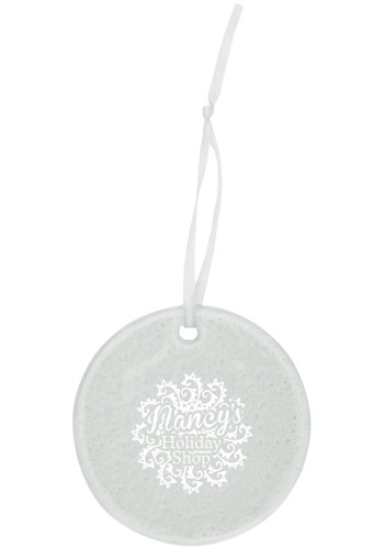 Personalized Hammered Circle Glass Ornaments