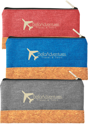 Personalized Heather Pouches with Cork Combo