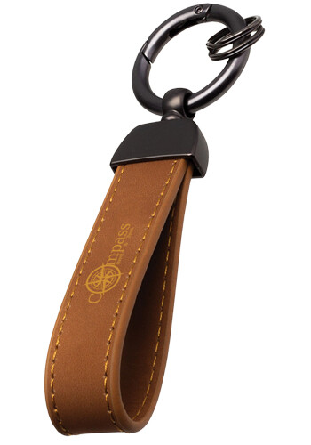 Personalized Leather Spring Clip Keytag