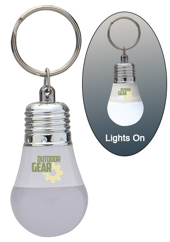 Promotional Light Up LED Bulb Keytag