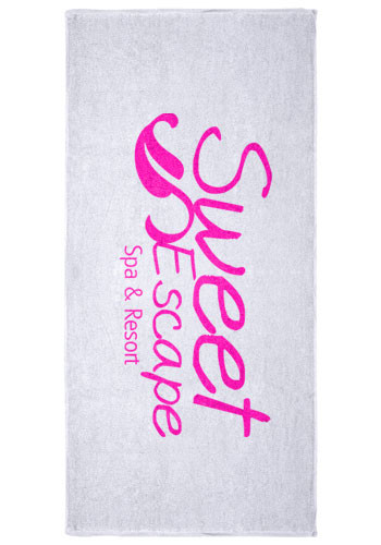 Personalized Loop Terry White Beach Towels