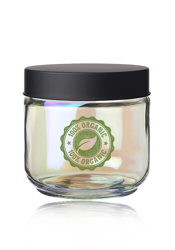 Promotional Luminous 23 oz. Iridescent Glass Storage Jars