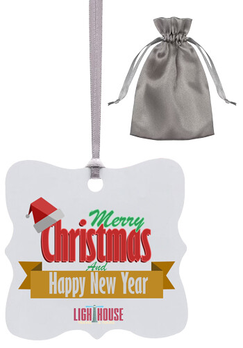 Personalized Square Bracket Metal Ornament