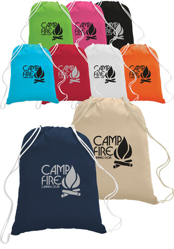 Promotional Natural Colored Cotton Canvas Drawstring Bags