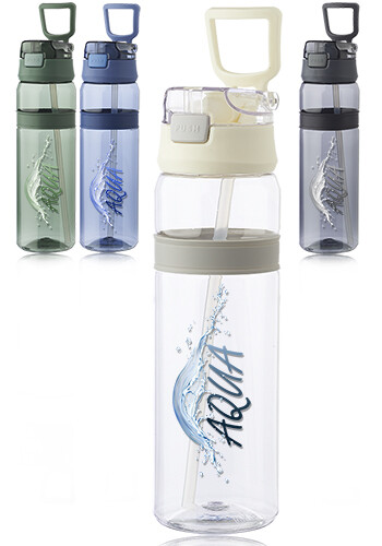 Customized Neutral 28 oz. Plastic Water Bottle with Carrying Handle