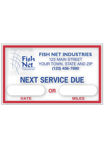 Customized Next Service Due Removable Windshield Label