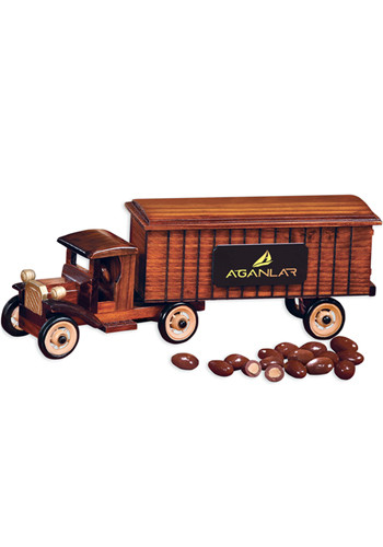 Bulk 1930 Wooden Tractor-Trailer Truck with Chocolate Covered Almonds