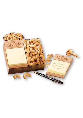 Customized Beech Post-it Note Holders with Extra Fancy Jumbo Cashews
