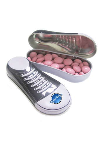 Personalized Chocolate Buttons in a Sneaker Tin