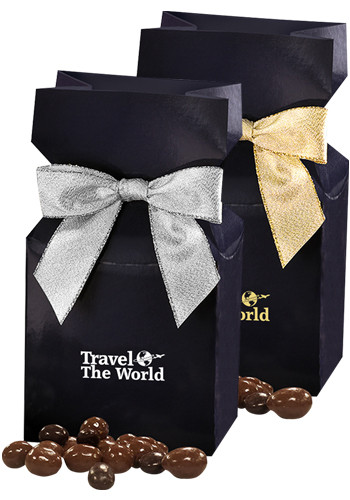 Customized Chocolate Covered Peanuts in Dark Navy Gift Box