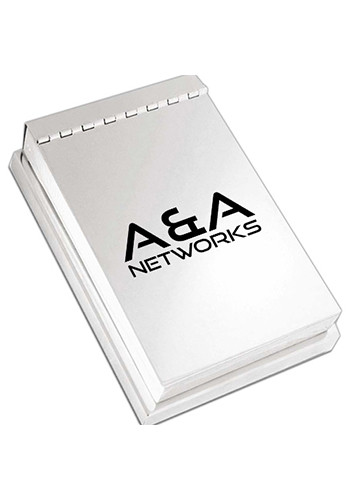 Silver Notepad Promotional Silver Note Pads with Cover | NOI30418 - DiscountMugs