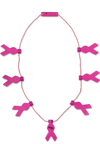 Promotional Pink Ribbon LED Necklaces