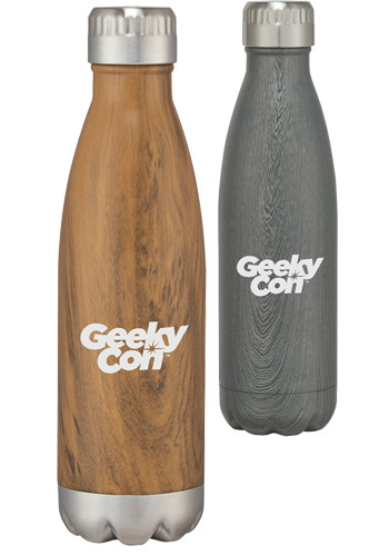 Personalized 16 oz. Woodtone Stainless Steel Bottles