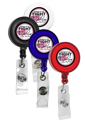 Custom 30 in. Cord Round Retractable Full Color Badge Reel with Metal Slip Clip