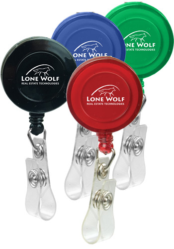 Personalized Retractable Round Badge Holders with Slide on Clip