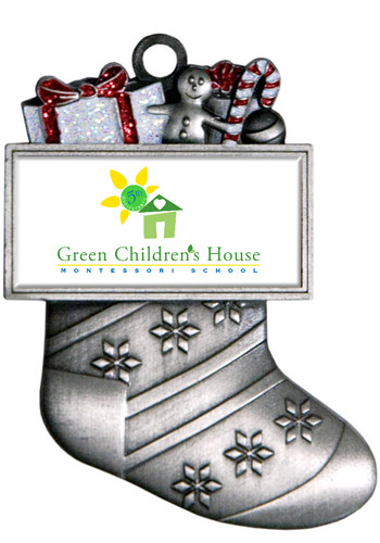 Custom Silver Stocking Holiday Ornaments
