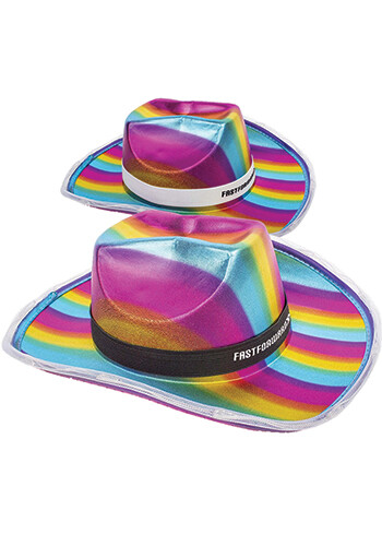 Promotional Rainbow Light Up Cowboy Hat