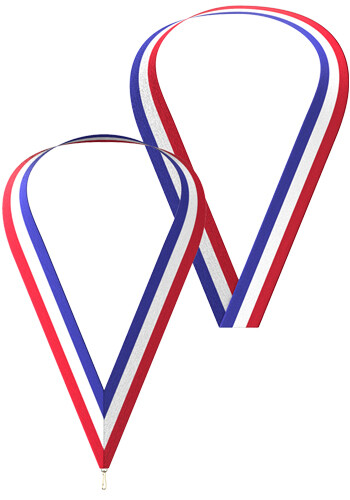 Customized Red White and Blue Medal Neckbands