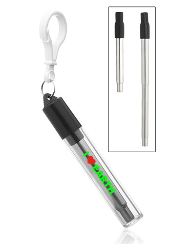 Customized Retractable Metal Straw with Case and Brush