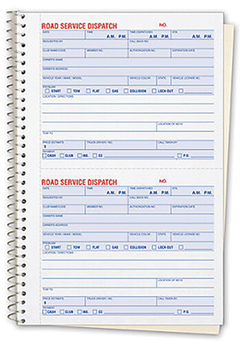 Customized Road Service Dispatch Book