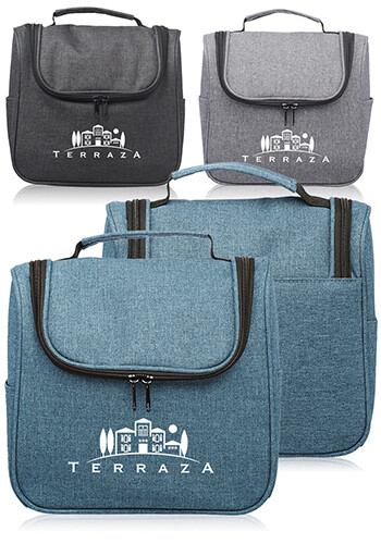 Personalized Road Trip Heathered Toiletry Bags