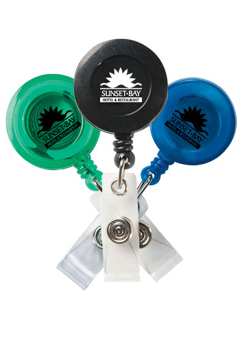 Custom Round Secure-A-Badges with Alligator Clip