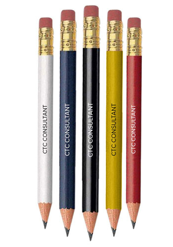 Wholesale Round Wood Golf Pencils with Erasers