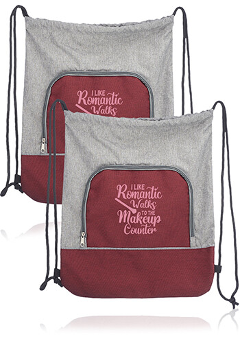 Personalized Seville Two Tone Polyester Drawstring Backpacks