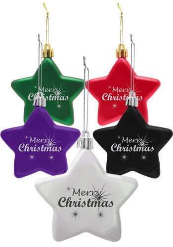 Personalized Shatter Resistant Flat Star Ornaments