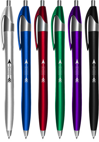 Personalized Silhouette Metallic Retractable Ball Point Pens