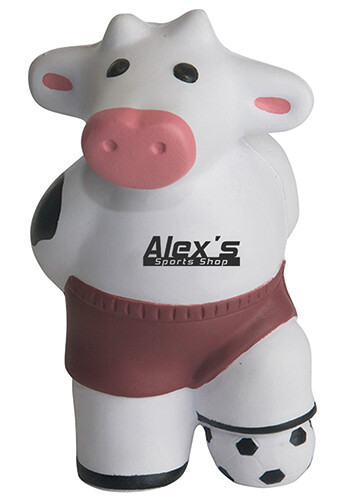 Promotional Soccer Cow Stress Balls