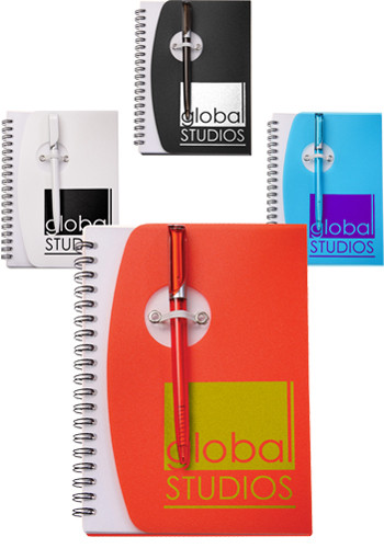 Custom Spiral Notebooks with Elastic Pen Holder
