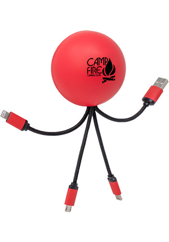 Customized SqueezieCords Stress Ball Charging Cables - Red