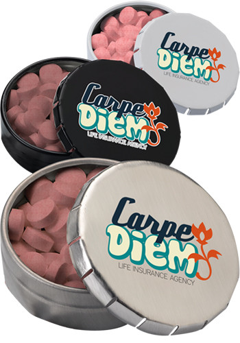 Personalized Sugar-Free Mints in Small Push Tin