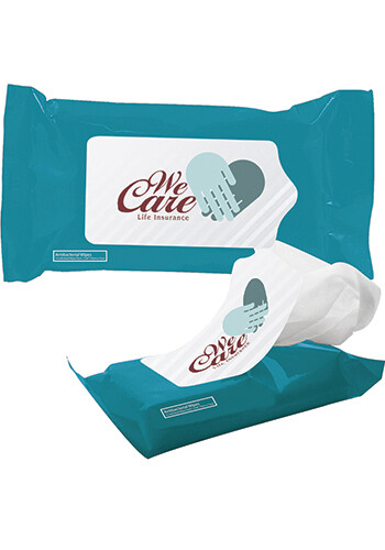 Personalized Tek-Wipes Antibacterial Wet Wipes in Pouch