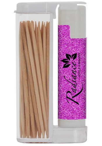 Wholesale Toothpicks and SPF 15 Lip Balm in Flip-Top Duo