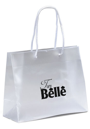 Custom Tube Handle Frosted Plastic Shopping Bags