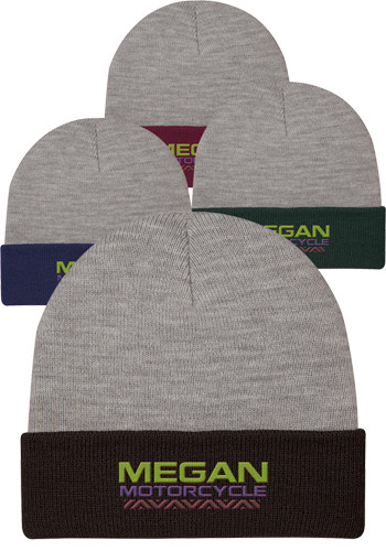 Two-Tone Knit Beanies with Cuff