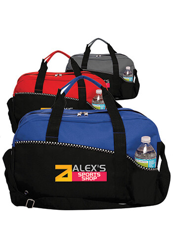 Personalized Two Tone Zippered Duffel Bag
