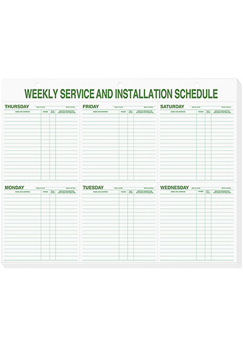 Customized Weekly Service and Installation Pad