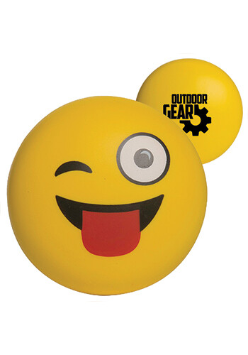 Promotional Wink Emoji Stress Balls