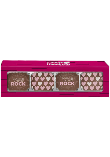 Custom You Rock Slider Box with 4 Piece Chocolates