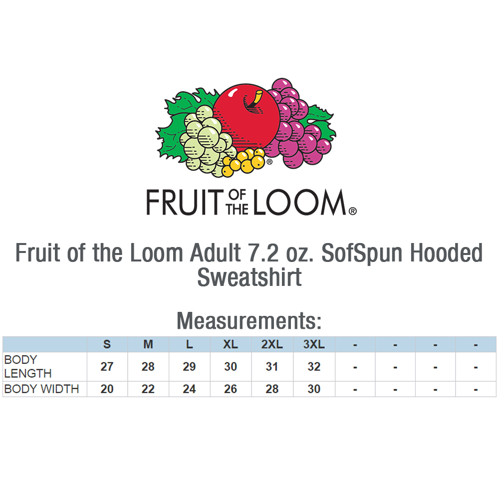 Customizable Fruit of the Loom Adult SofSpun Hooded Sweatshirts |SF76R ...