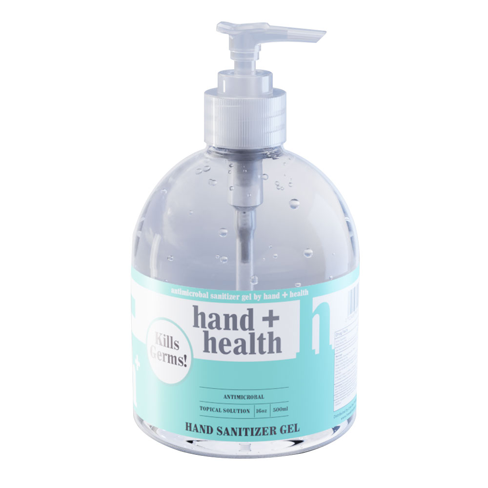 Wholesale 16 oz Hand + Health Hand Sanitizer Gel HS009 DiscountMugs