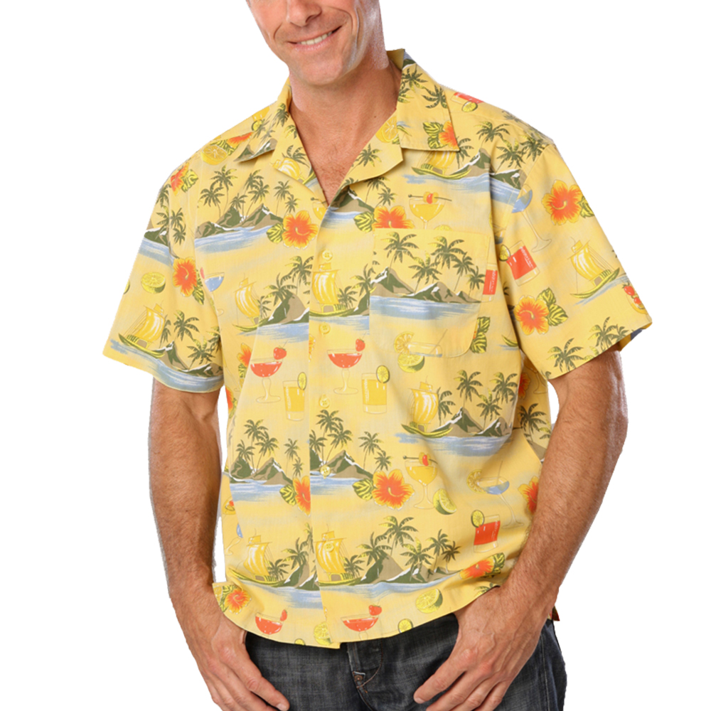 Custom Adult Cocktail Print Camp Shirts | BGEN3104 - DiscountMugs