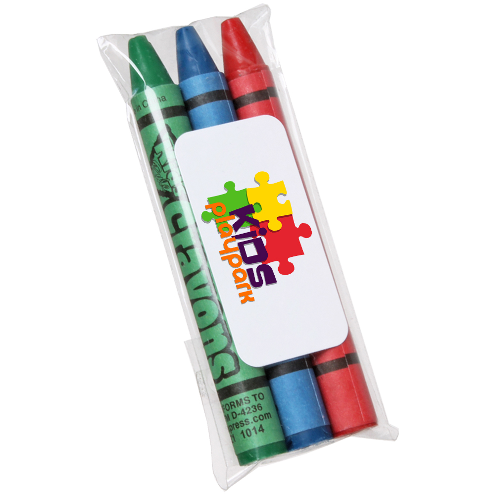 Promotional Assorted 3pk NonToxic Crayons EDCRA33 DiscountMugs