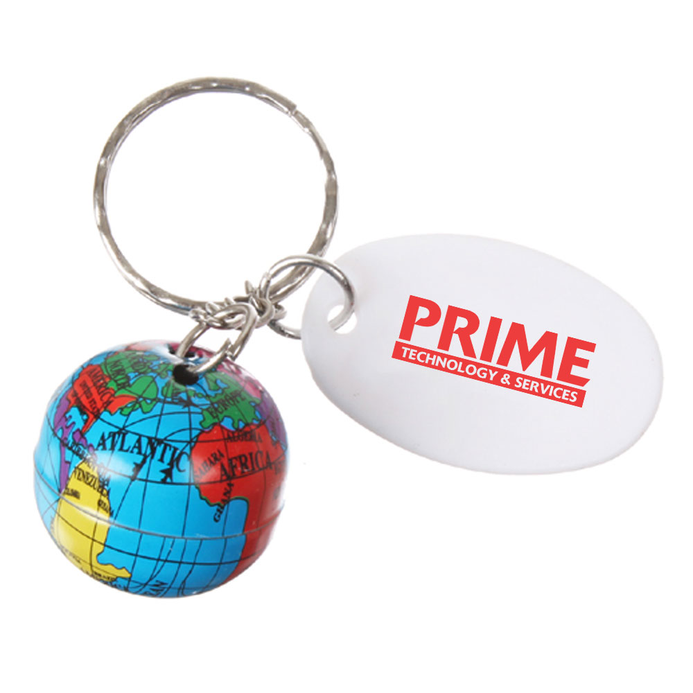 Customized Globe Keychains EDG297 DiscountMugs