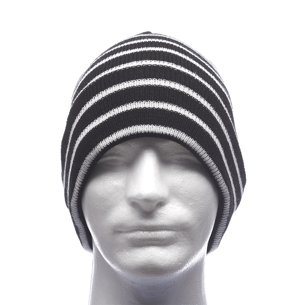 Embroidered Caribou Striped Knitted Beanies | BNY002 - DiscountMugs
